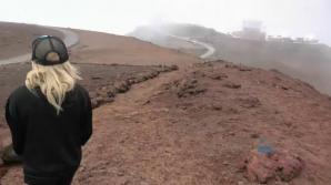 Elaina Raye has a great time visiting Haleakala volcano